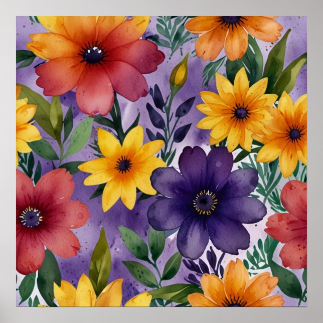 Elegant blomväggskunsttryck poster (Framsidan)