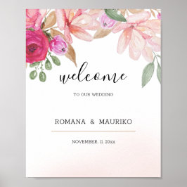 Elegant blomvattenfärg handmålad poster