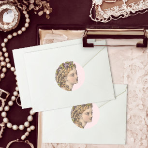 Elegant Blond Victorian Woman Vintage Mode Runt Klistermärke
