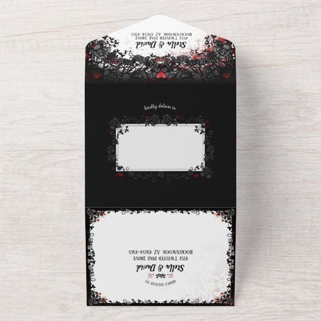 Elegant Blood Splatter Halloween Bröllop (Utsida)