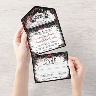 Elegant Blood Splatter Halloween Bröllop allt in