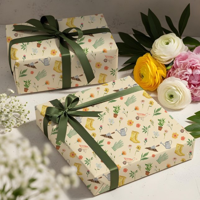 Elegant Blooming Blommigt Botanical Garden Girly Presentpapper (Elegant Blooming Floral Botanical Garden Girly Wrapping Paper)