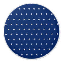 Elegant Blooming Flower Pattern on Navy Blue Knopp