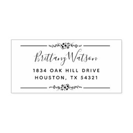 Elegant Blooms Blommigt Adress Självfärgande Stämpel