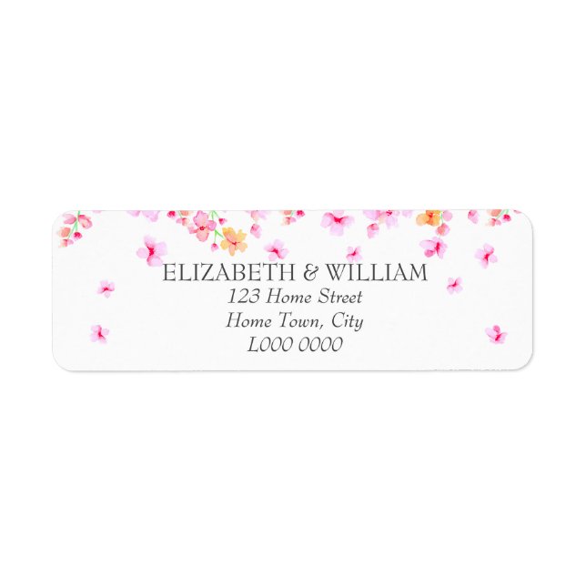 Elegant Blossom Adressetikett Returadress Etikett (Framsidan)