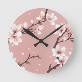 Elegant blossoms Clock Rund Klocka