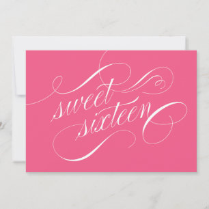 Elegant Blourish Rosa Sweet 16-partsinbjudningar Inbjudningar