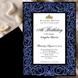 Elegant Blue 18th Birthday Debut Inbjudningar
