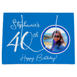 Elegant Blue 40 Birthday Photo