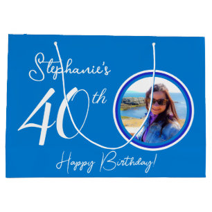 Elegant Blue 40 Birthday Photo