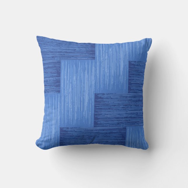 Elegant Blue Abstrakt Brushed Rand Artwork | Kudde (Framsida)