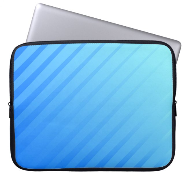 Elegant Blue Abstrakt Linjer Laptop sleeve (Framsidan)
