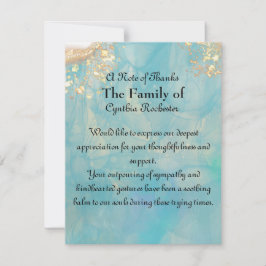 Elegant Blue Abstrakt Ocean Marble Memorial Tack Kort