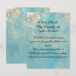 Elegant Blue Abstrakt Ocean Marble Memorial Tack Kort