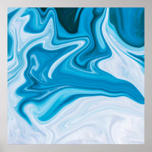 Elegant Blue Abstrakt Ripple POSTER