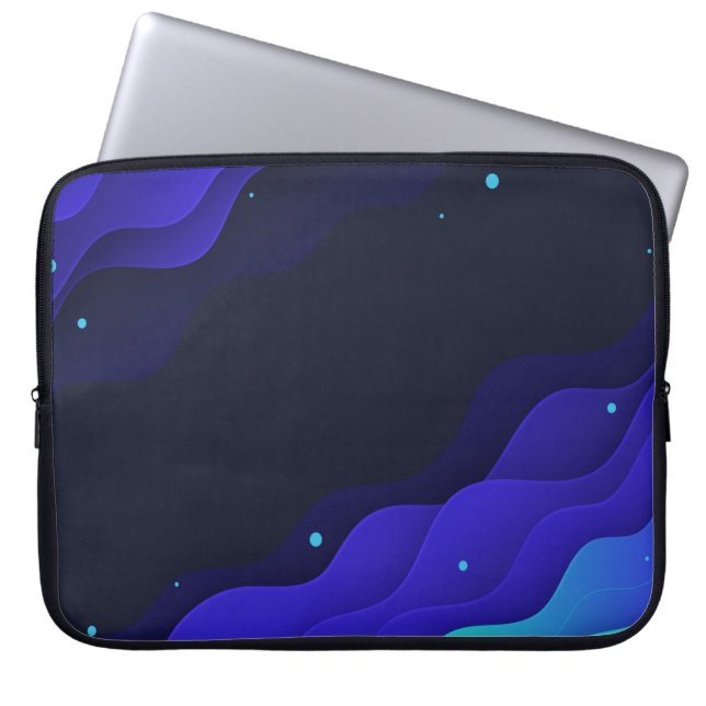Elegant Blue Abstrakt Vinkarare Laptop sleeve (Framsidan)