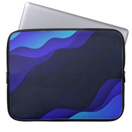 Elegant Blue Abstrakt Vinkarare Laptop sleeve