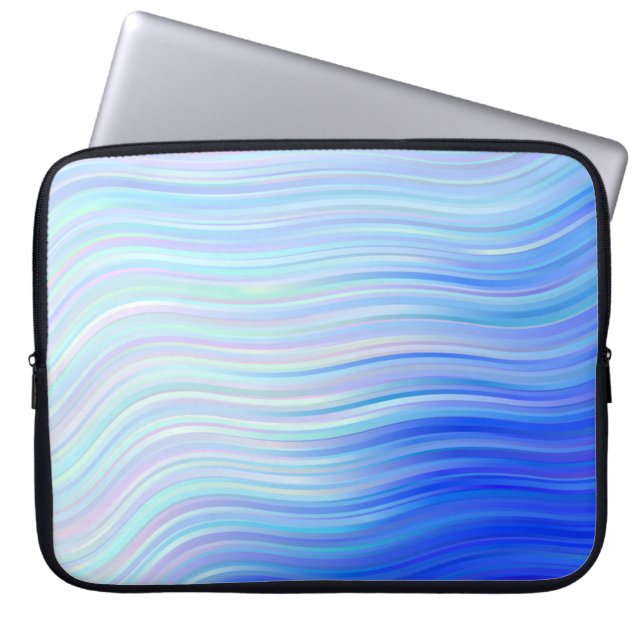 Elegant Blue Abstrakt Vinkarare Laptop sleeve (Framsidan)