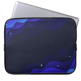 Elegant Blue Abstrakt Vinkarare Laptop sleeve