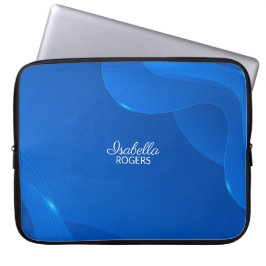 Elegant Blue Abstrakt Vinkart med anpassning Laptop Fodral