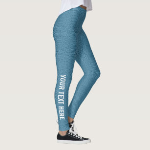 Elegant Blue Add Image Text Namn Womens Modern Leggings