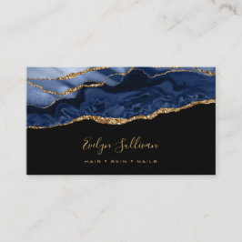 elegant blue agate på svart affärskort visitkort