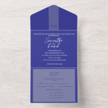 Elegant Blue Allt i en bröllopsinbjudan