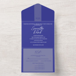 Elegant Blue Allt i en bröllopsinbjudan