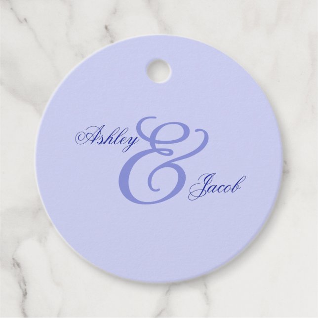 Elegant Blue Ampersand Bröllop Gåvor Etiketter (Framsida)