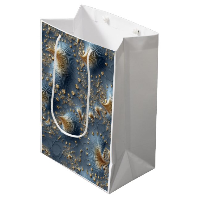 Elegant Blue and Gold Abstract Luxury Wrapping Pap (Framsidan Vinklad)