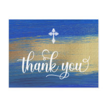 Elegant Blue and Guld Boy Baptism Tack