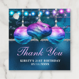 Elegant Blue and Lila Sjöjungfru Baubles Birthday Gåvor Etiketter