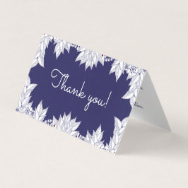 Elegant Blue and White Bröllop Tack Kort