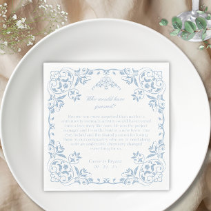 Elegant Blue and White Chinoiserie Unique Bröllop Pappersservett