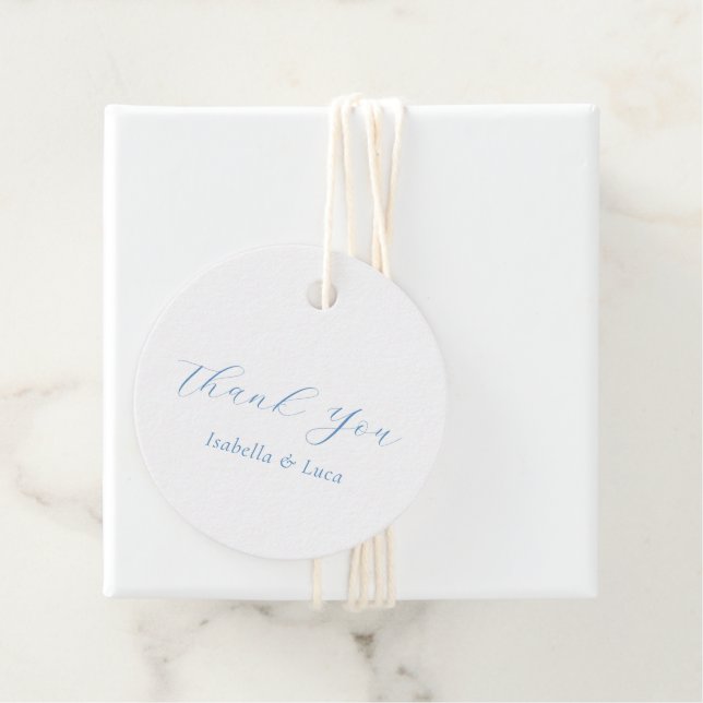 Elegant Blue and White Coastal Chic Wedding Gåvor Etiketter (På plats)