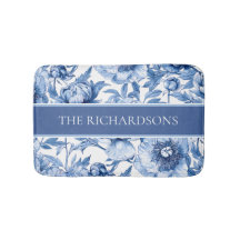 Elegant Blue and White Flowers Floral Pattern