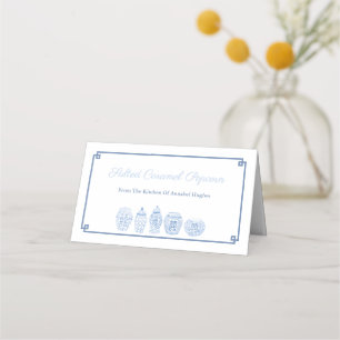 Elegant Blue and White Goodie Bag Märkre eller Top Placeringskort