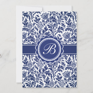 Elegant Blue and White William Morris Blommigt Inbjudningar
