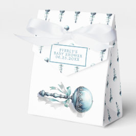 Elegant Blue Baby Rattle Boy Shower Presentaskar