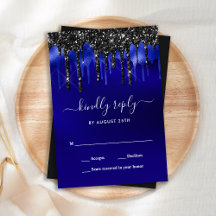 Elegant Blue Black Glitter-drivrutiner, Bröllop OS