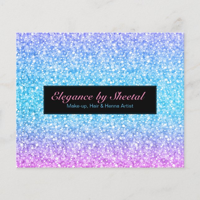 Elegant Blue & Black Glitter Flygblad (Framsidan)