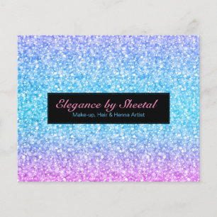 Elegant Blue & Black Glitter Flygblad