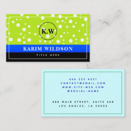 Elegant Blue Black Grönt Monogram Initial