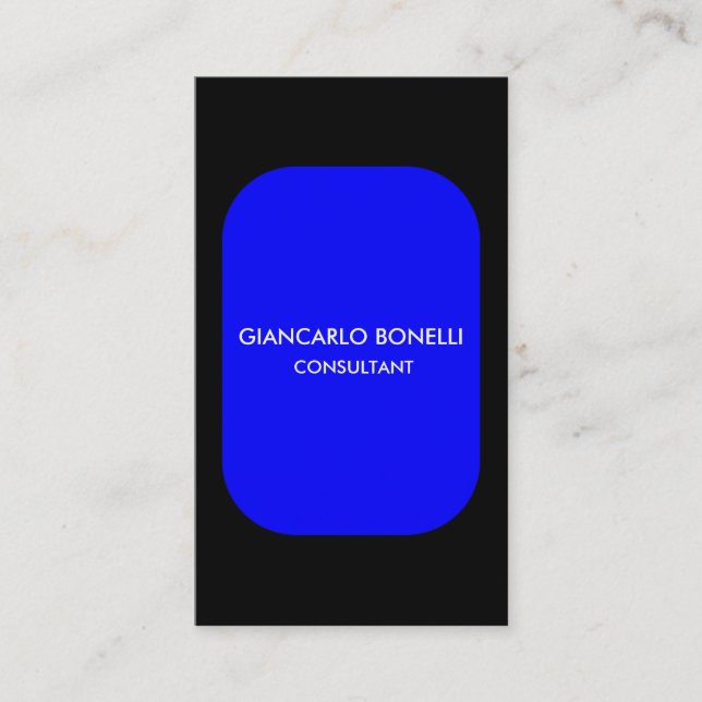 Elegant Blue Black Minimalist-Professionell Visitkort (Framsida)