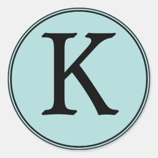 Elegant Blue & Black Monogram Stickers Runt Klistermärke