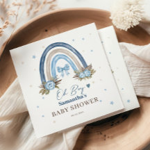 Elegant Blue Blommigt Beige Boho Rainbow