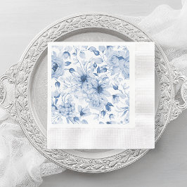 Elegant Blue Blommigt Bröllop Napkin Pappersservett