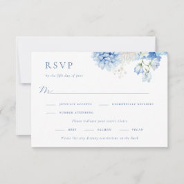 Elegant Blue Blommigt Bröllop OSA Kort