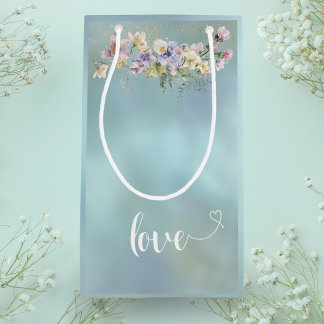 Elegant Blue Blommigt Kärlek Gift Bag