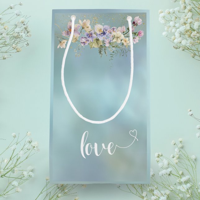 Elegant Blue Blommigt Kärlek Gift Bag (Skapare uppladdad)
